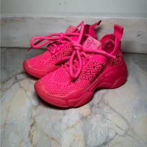 Steve Madden Bright Pink Kids Sneakers size 8 toddler
